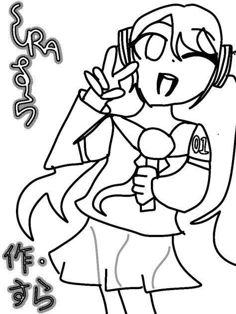 初音ミク線画フリー