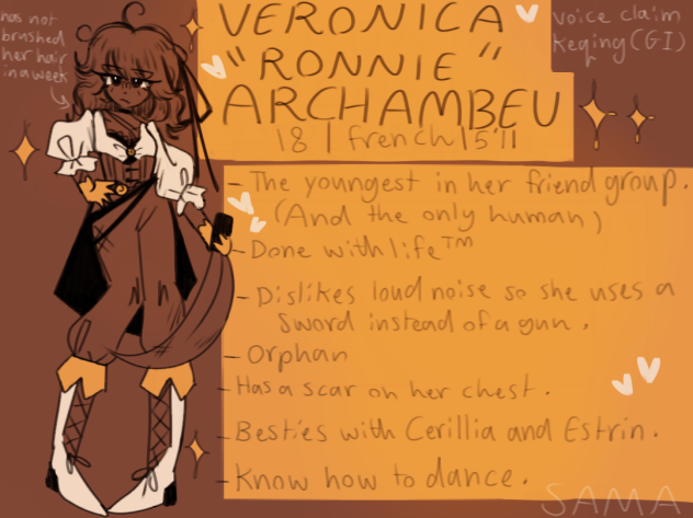 Ronnie character sheet✨ pirate oc #2