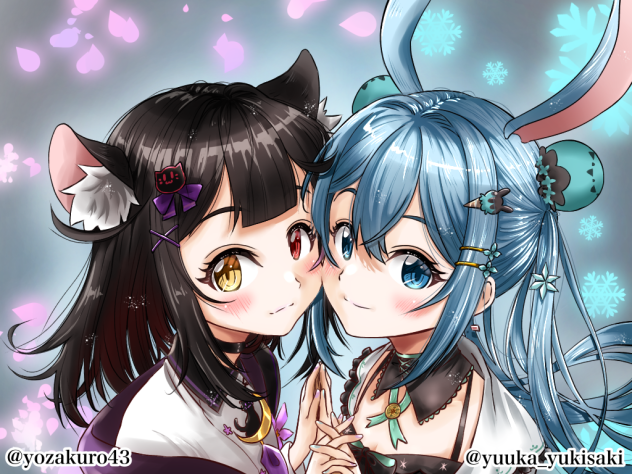 黒月夜桜ちゃんと雪咲ゆうかちゃん