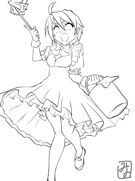 Cleaning Time Line art