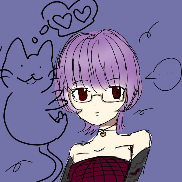 goth girl with a clingy cat