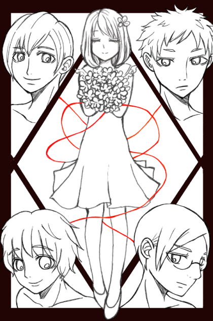 赤い糸(塗ってください。)