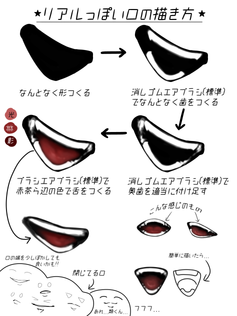 リアルっぽい口の描き方！！