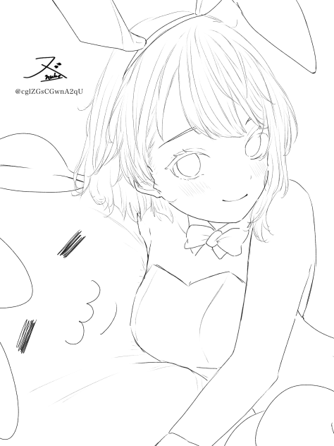 バニーかすかす【リクエスト6】 線画