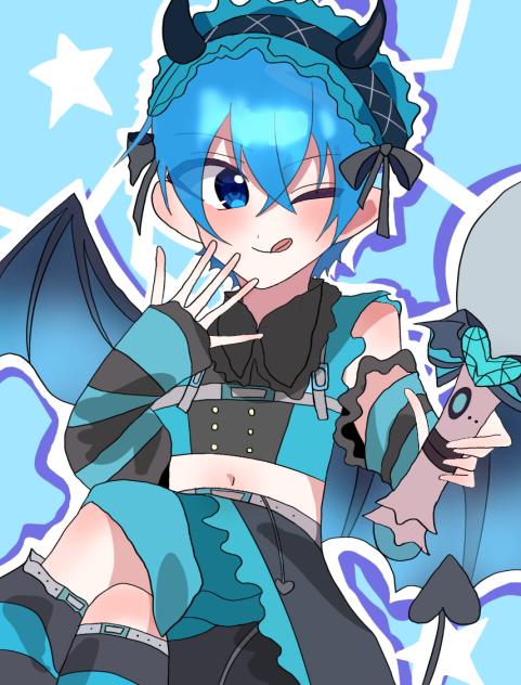 心に恋人繋ぎ😈️🩵 🐐