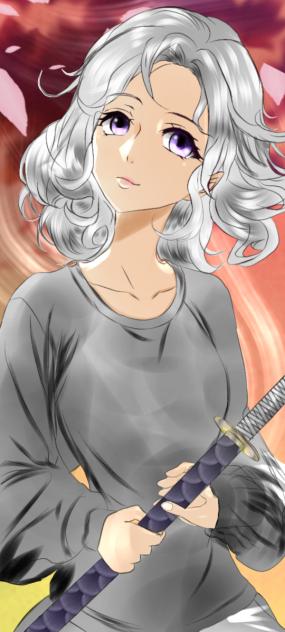 銀髪の女剣士