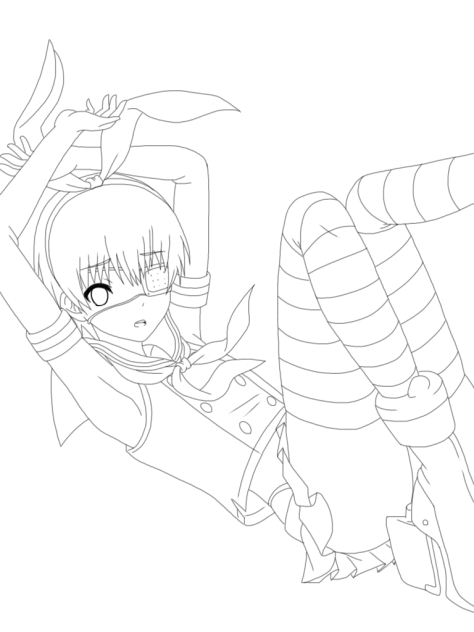 島風コスのかねきち[線画]