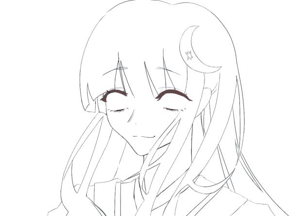 かぐや姫　線画〜