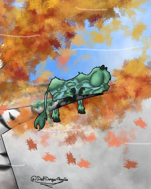 Moss cow growing on tree