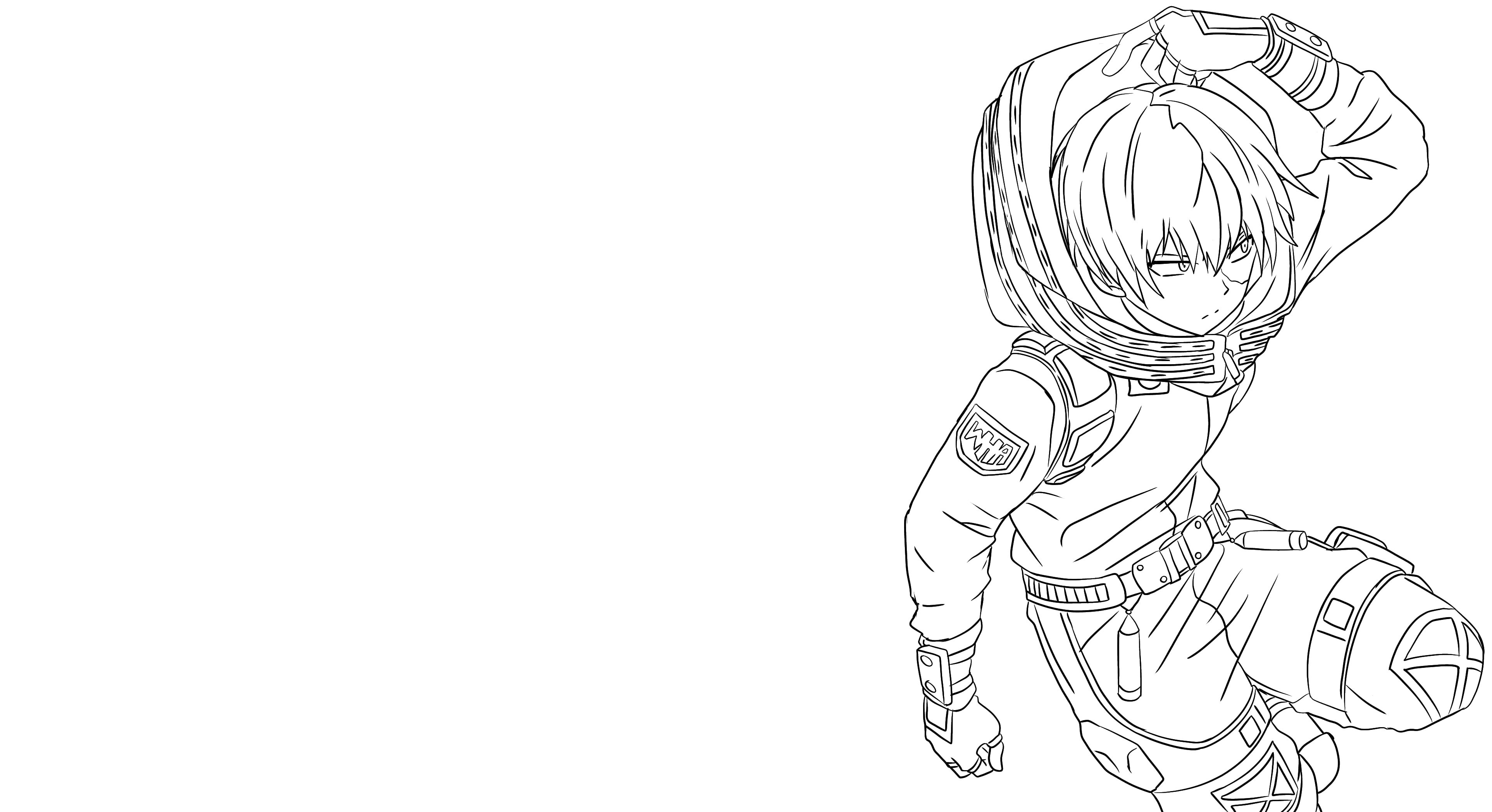 MHA whm todoroki coloring page ibisPaint