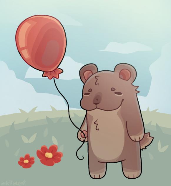 bear with balloon 🎈