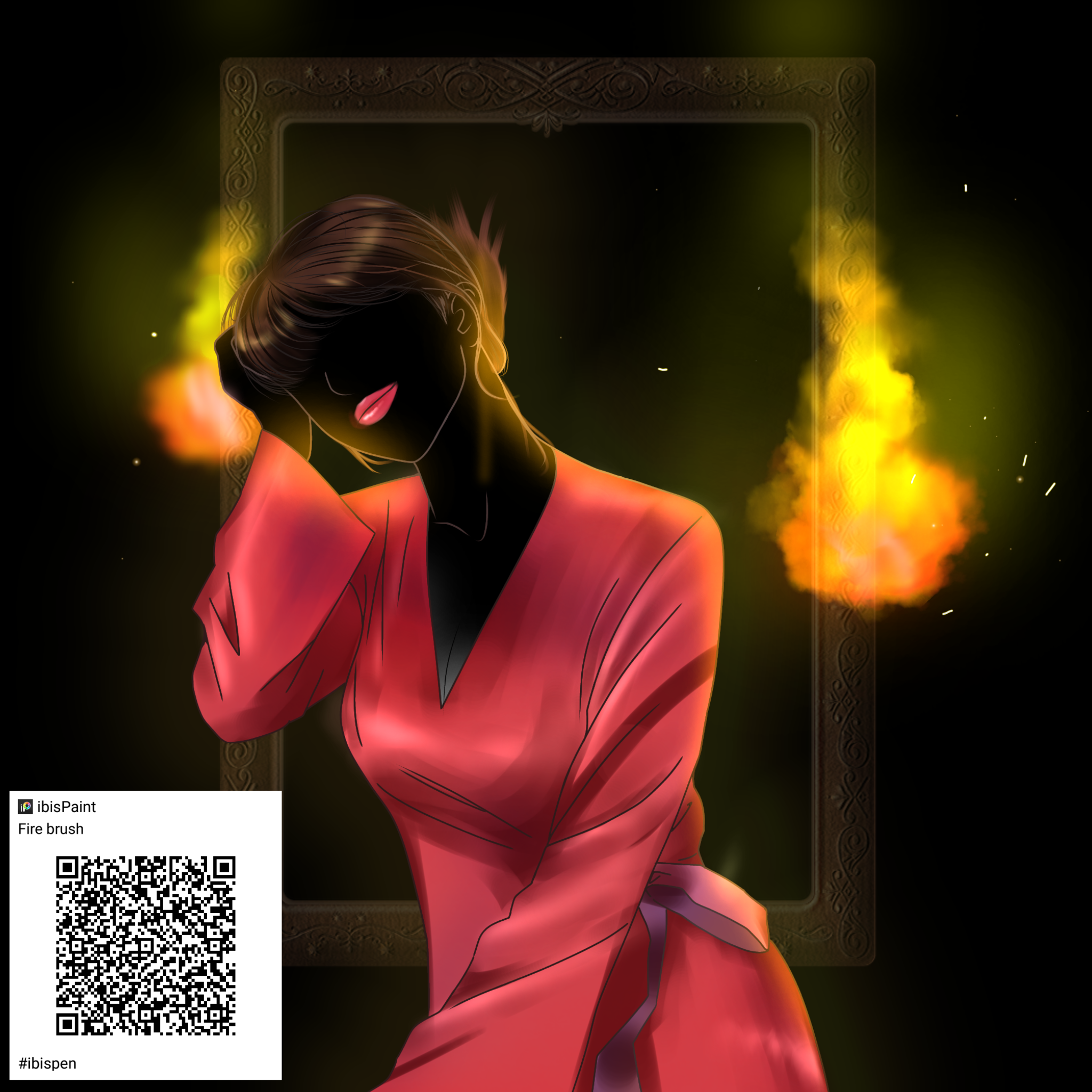 Fire brush [add glow and then smudge] - ibisPaint