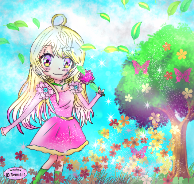 in a garden - ibisPaint