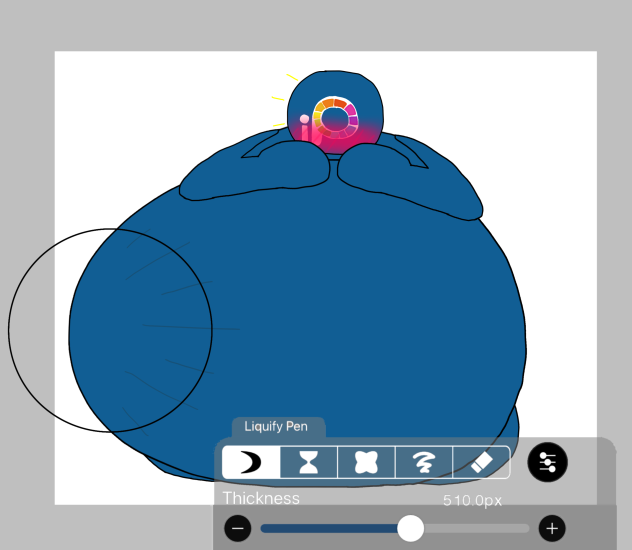 Liquify pen dragging