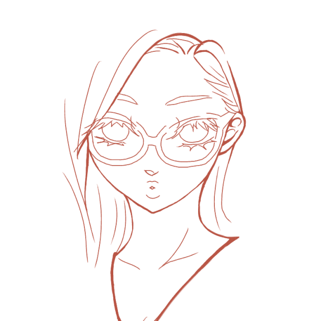 【線画】眼鏡