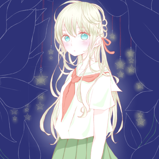 線画  セーラー×女の子 塗らせていただきました