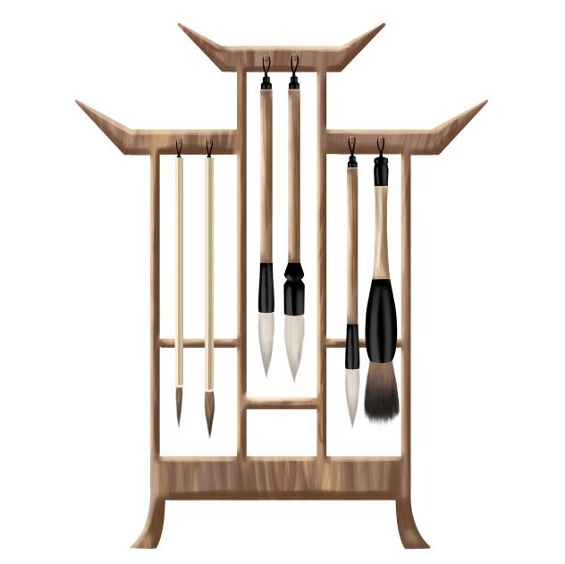 Brush stand with brushes