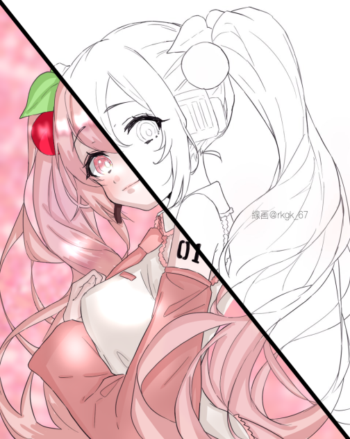 フリー線画塗ってみた！つなげてほしい！！10