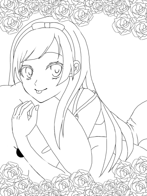 線画。ご自由に塗って下さい。