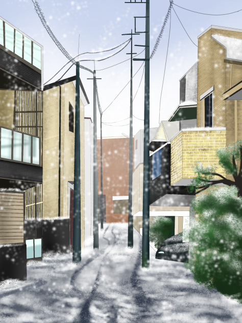 snowyfall city street