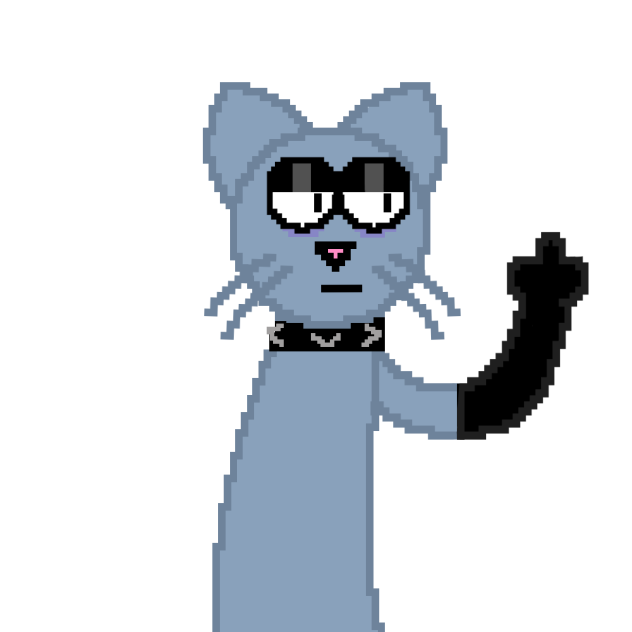 An emo cat flips someone off