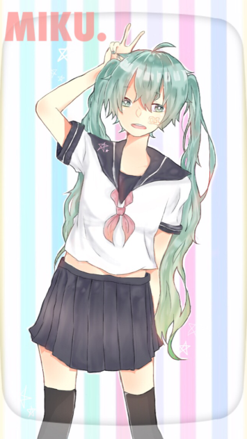 中2がミクちゃん描いてみた