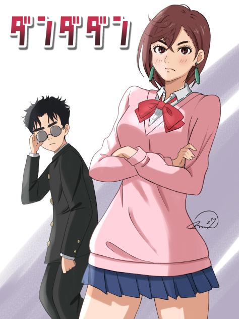 オカルンとモモ