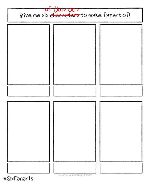 I draw ur oc six fan arts Edition