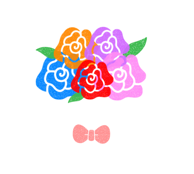 スタンプ風ブーケ（カラフル）