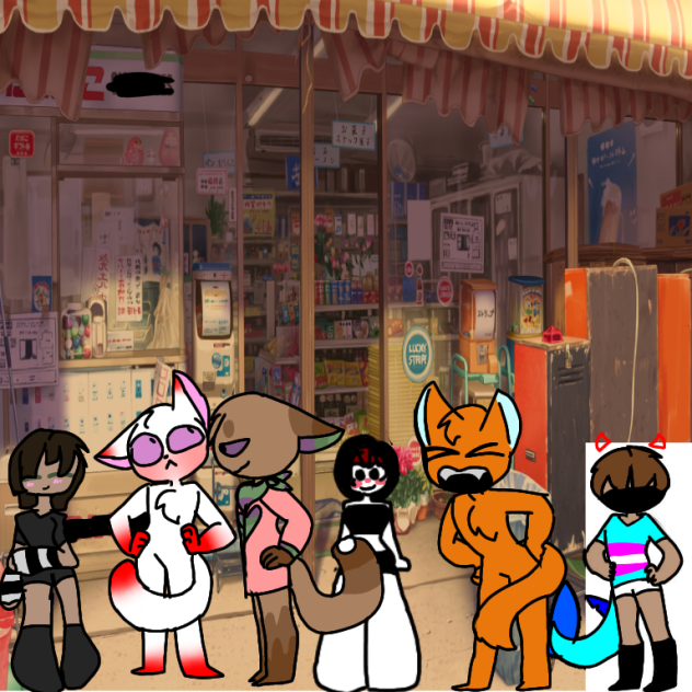 family at the store