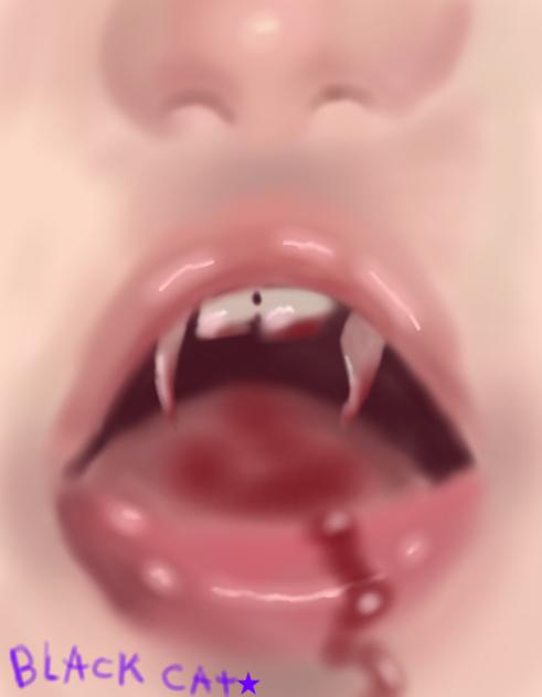 vampire lips and fangs