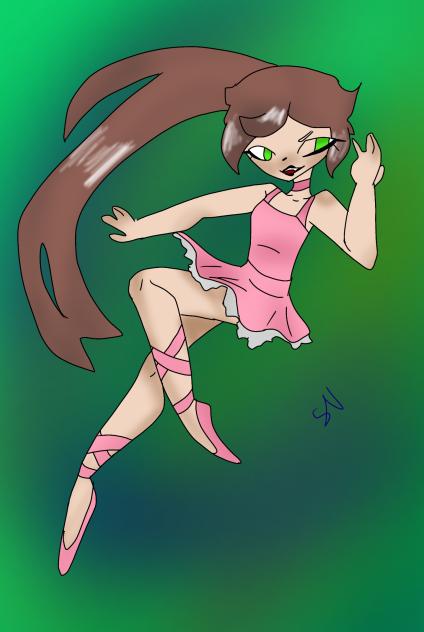 a ballerina indrew on phone