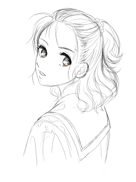 Sweptback Pony❤️ -線画Ver.-