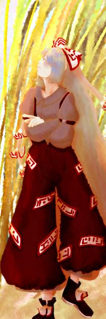 大満月の昼 竹も紅葉