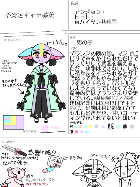 キャラ募集！遅くなってごめん！