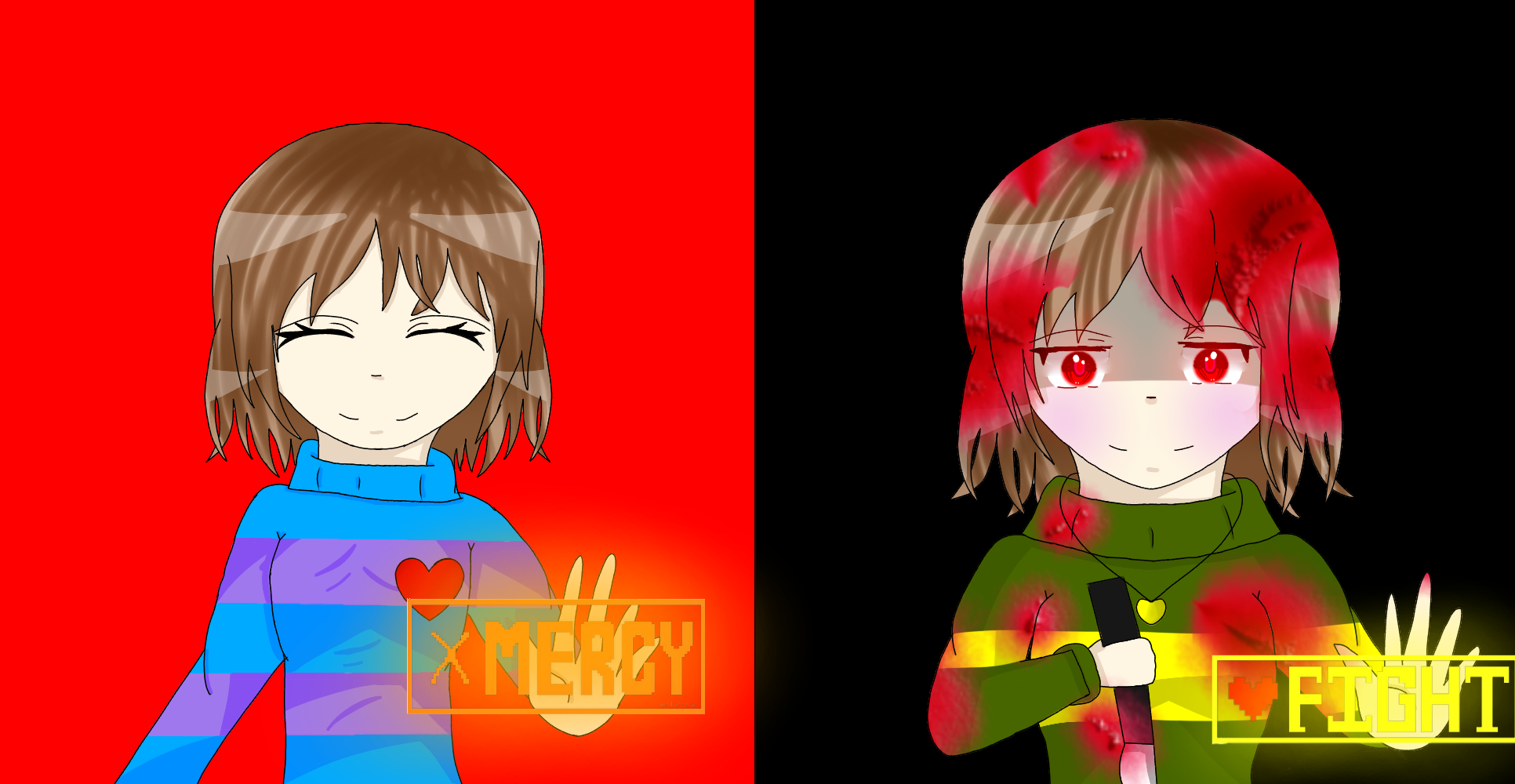 Frisk vs Chara - ibisPaint