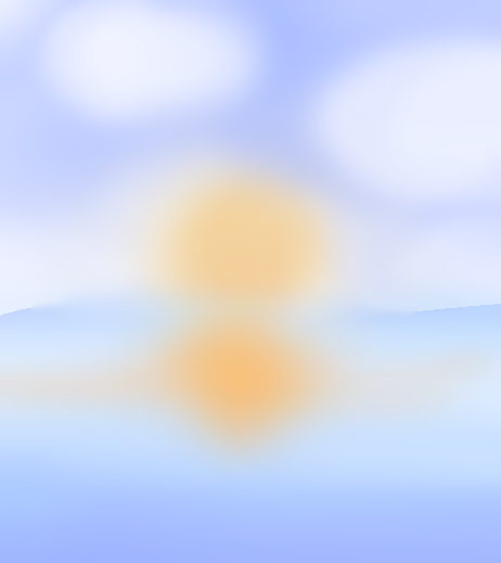 夕日が映る海