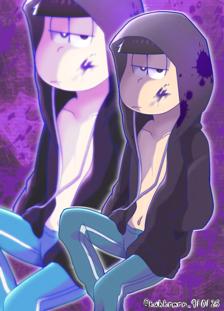 黒パーカー一松