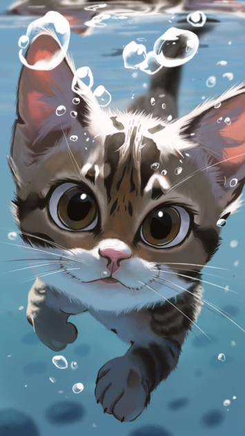 Кит в воде - ibisPaint