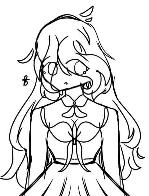 A Girl in a School Uniform Sketch