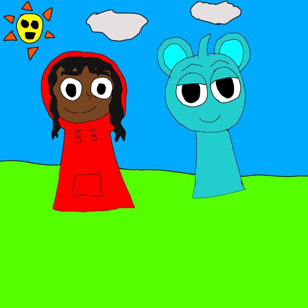 me and sky sprunki fanart