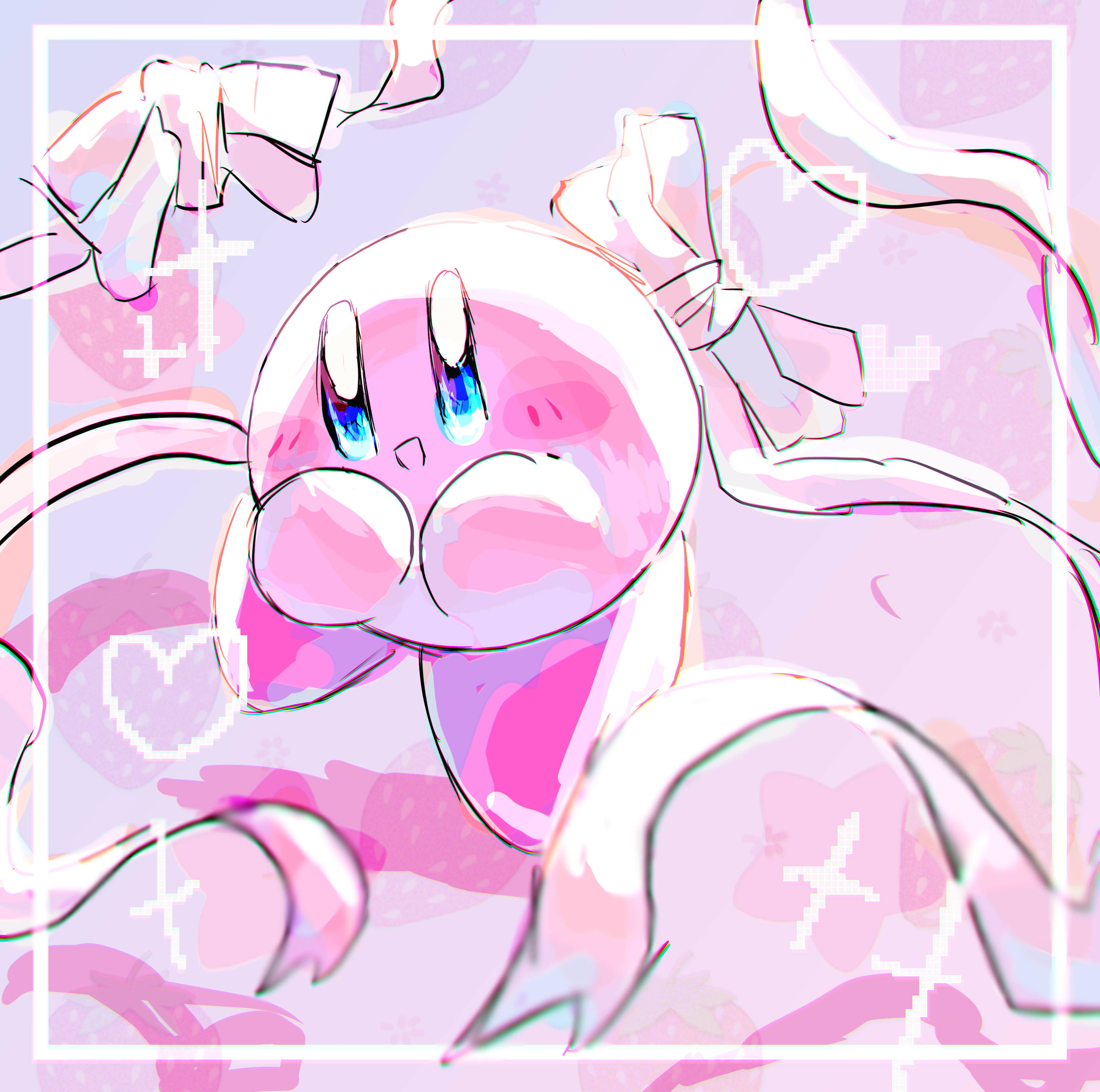 ホ*ビ様 手描きイラスト　ピンク ピンクリボンカービィ - ibisPaint