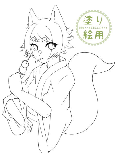 無題683　ラクガキ　🦊塗り絵