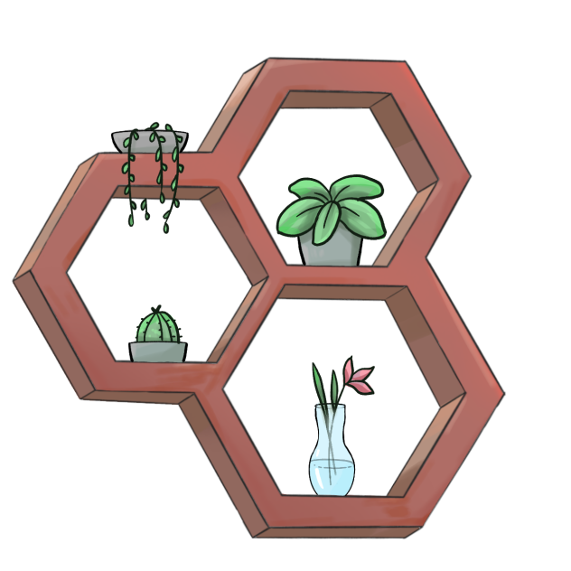 Wall Decor Hexagonal with Plants
