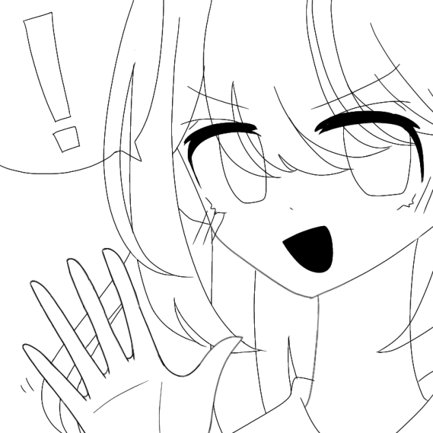 可愛い感じのメアさんの線画
