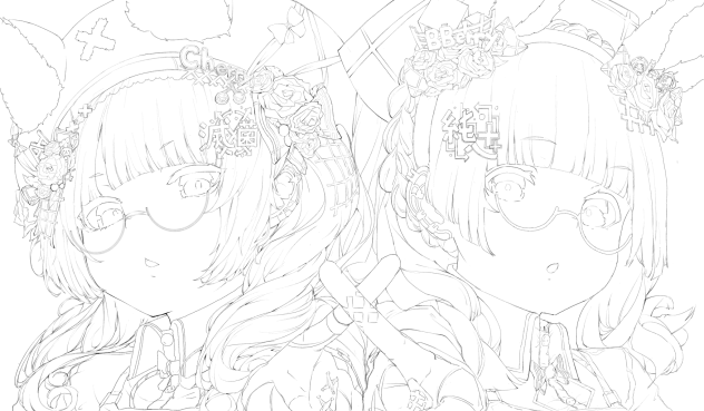 線画❤️💙