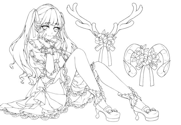 ロリータ少女部屋2　ぬりえ