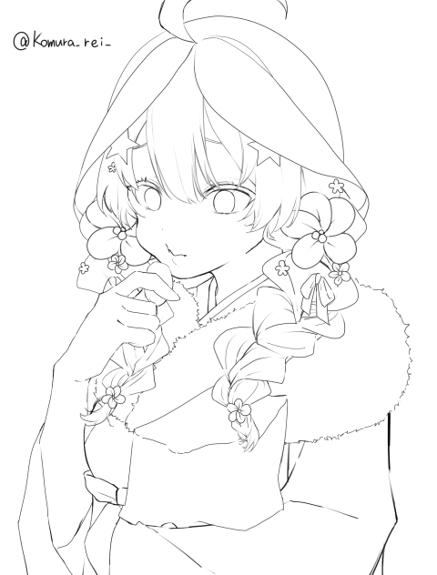 初詣 五月 【線画】