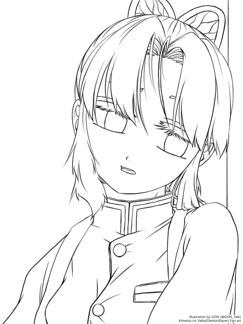 アンニュイなしのぶさん（塗り絵）