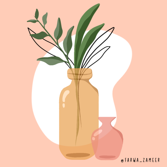 botanical boho mid-century art